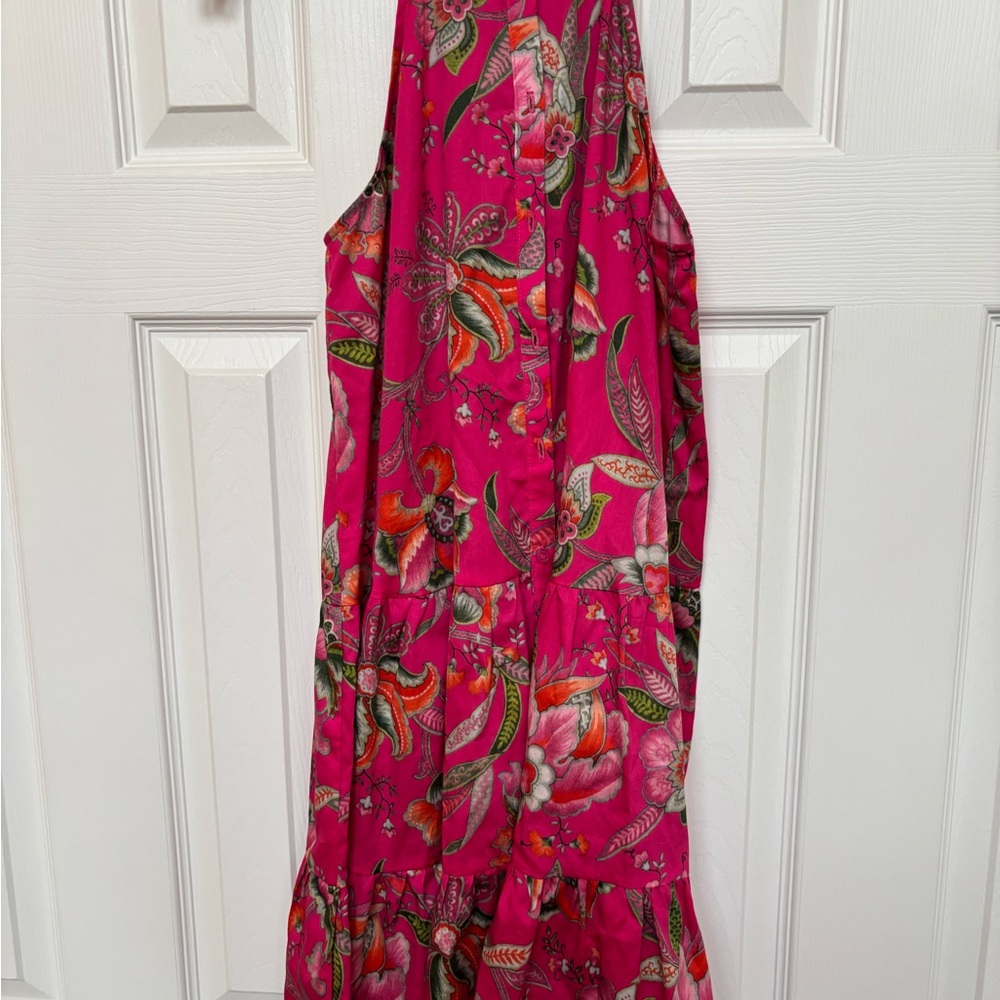 Lavender Brown Pink Floral Dress